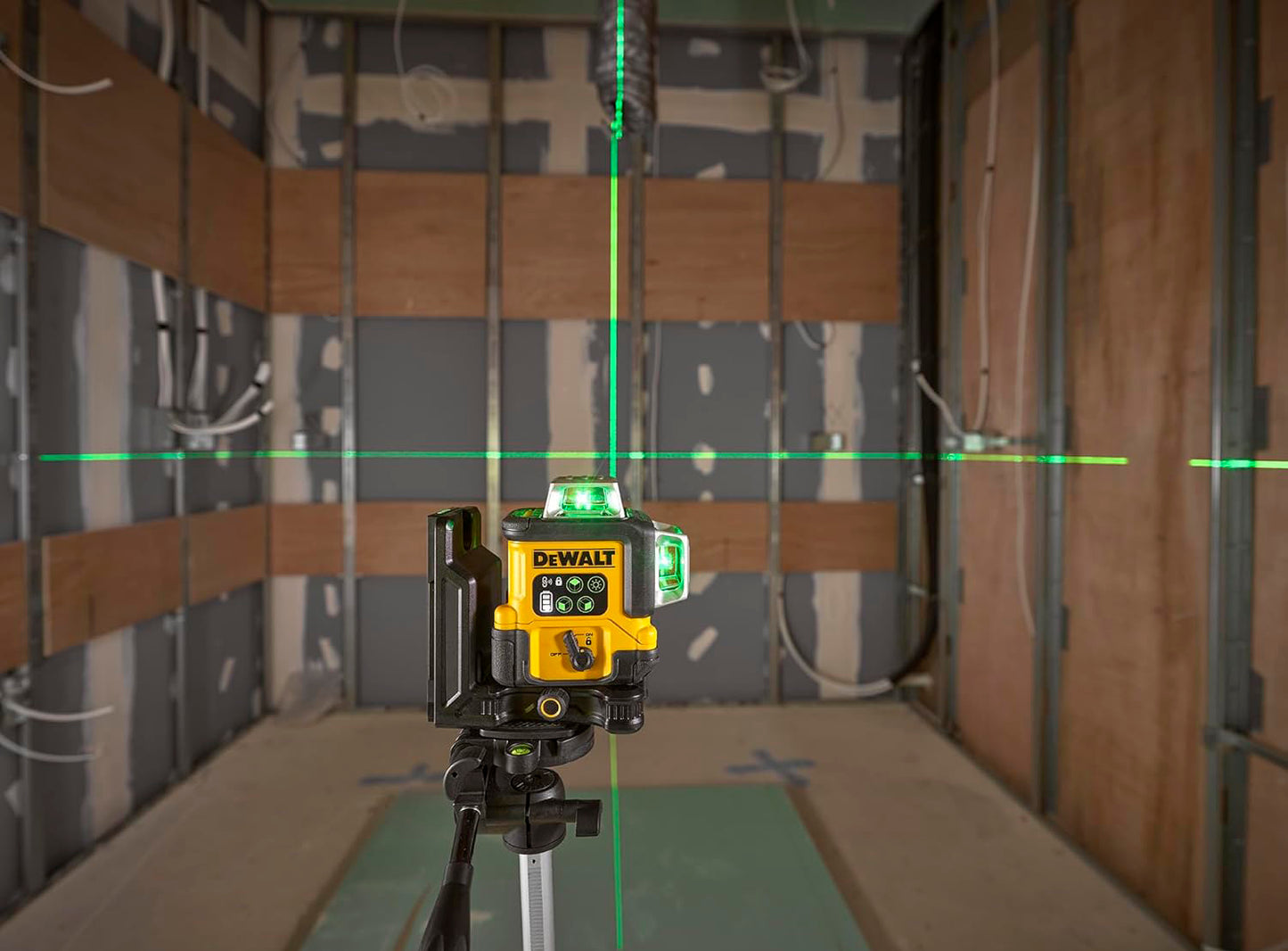Selbstnivellierender USB-C-Laser, grün, 3 Linien, 360°, Dewalt DCLE14361GB