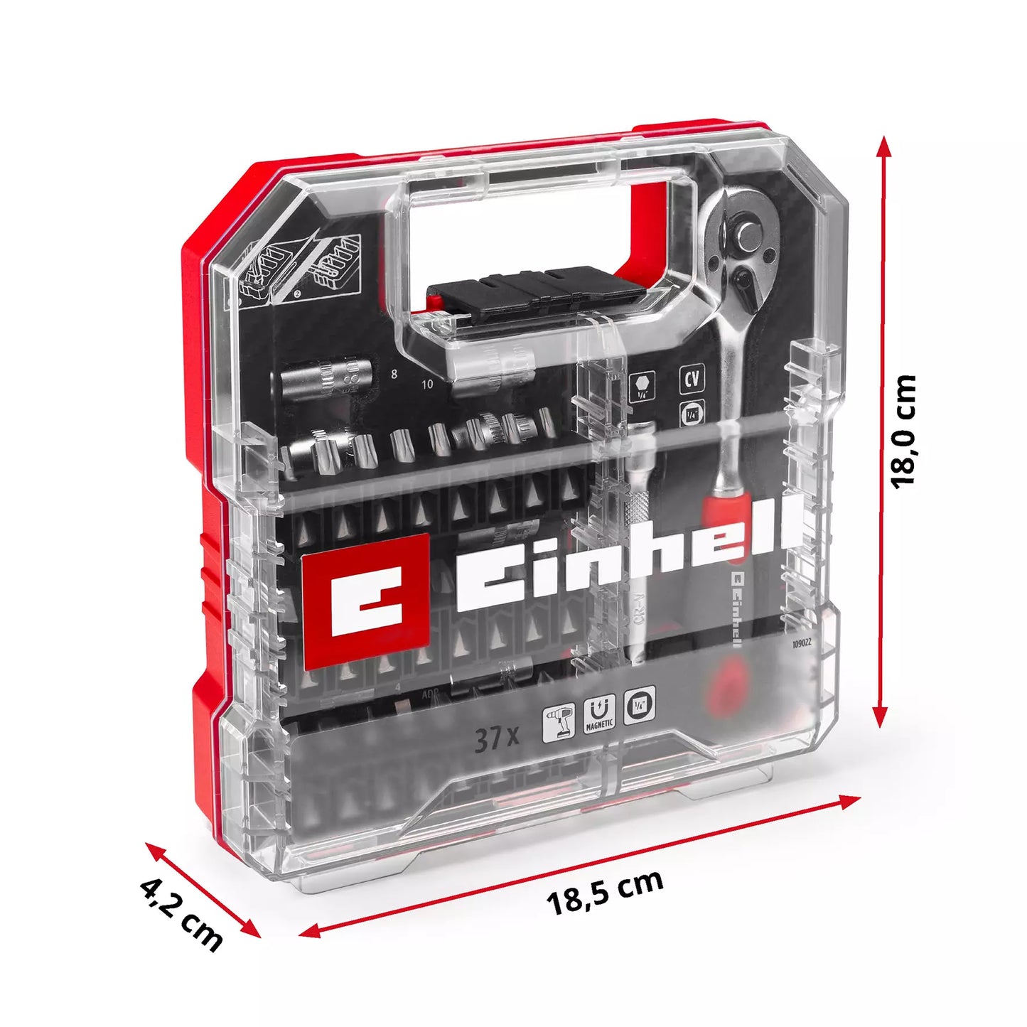 Einhell L-CASE Bit- und Steckschlüsselsatz L-CASE 37tlg. LS 49109022