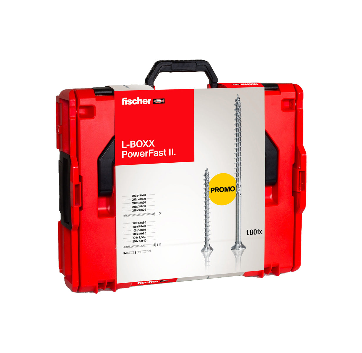 Kit PowerFast II L-BOXX 102 1.800 Tornillos + Set ProfiBit 10 uds Fischer