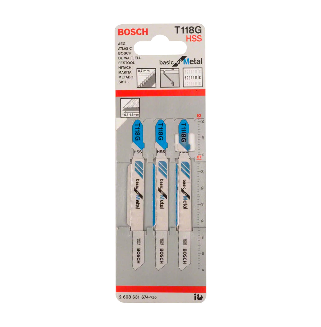 Stichsägeblatt 92mm T 118 G 3 Einheiten Bosch