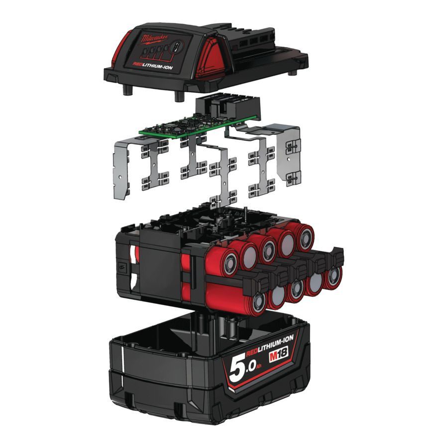 Milwaukee M18 NRGCR-502 5Ah Akku-Set und Ladegerät