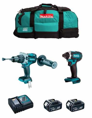 Kit Makita DHP486 Bohrhammer + Schlagschrauber DTD152Z + 2bat 5Ah + Ladegerät + Tasche LXT600 DLX2488BL2