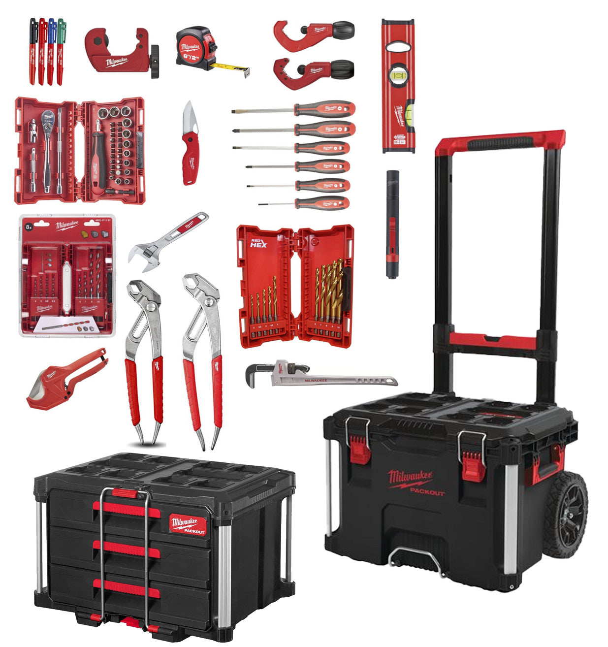Packout Installer Kit mit 17 Milwaukee-Werkzeugen