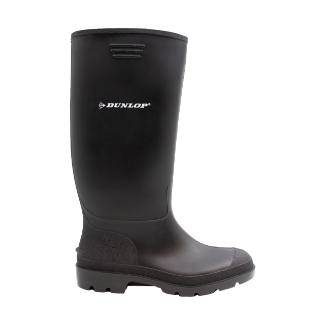 Schwarzer PVC-Gummistiefel mit hohem Schaft, Dunlop 380PP