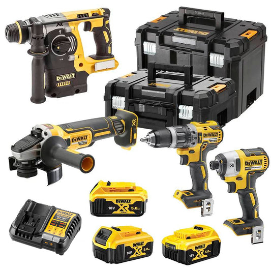 Power Kit Dewalt Hammer + Bohrer + Schleifer + Akku-Schlagschrauber DCK422P3T