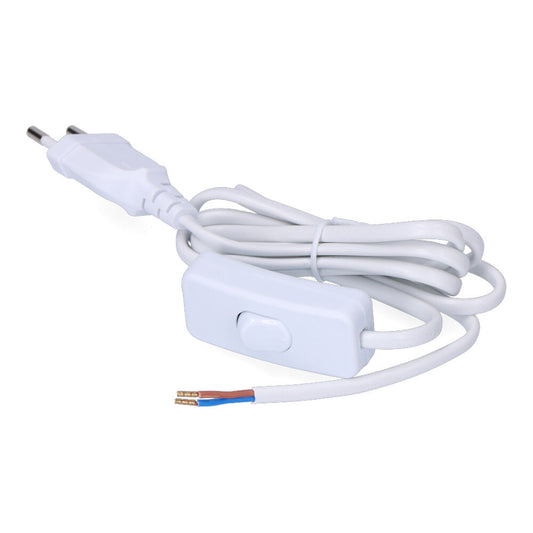 Anschluss mit 3-A-Schalter, 1,5 m, 2×0,75 mm, weißes Flachkabel von EDM