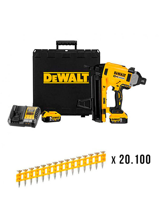 Dewalt 18V DCN890P2 batteriebetriebener Beton- und Stahlnagler-Kombi + 20.100 20-mm-Nägel