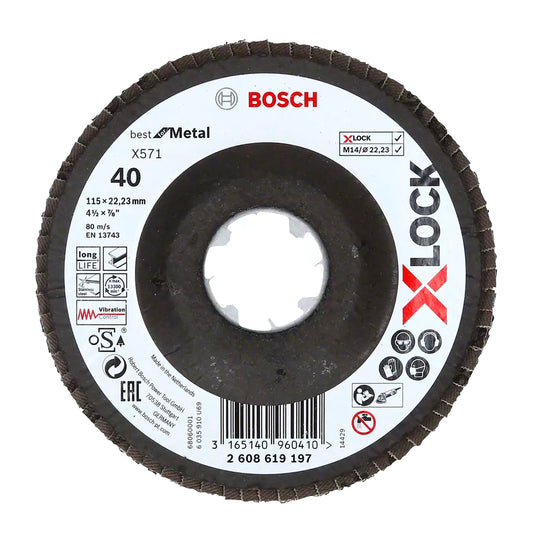 Fächerschleifscheibe X571 Best for Metal X-LOCK 115mm Bosch