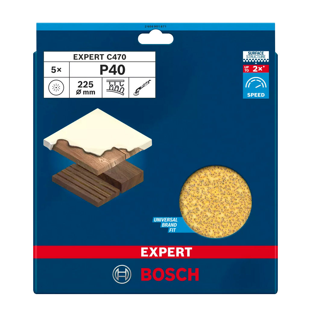 Disco de lija Expert C470 225mm 5uds Bosch