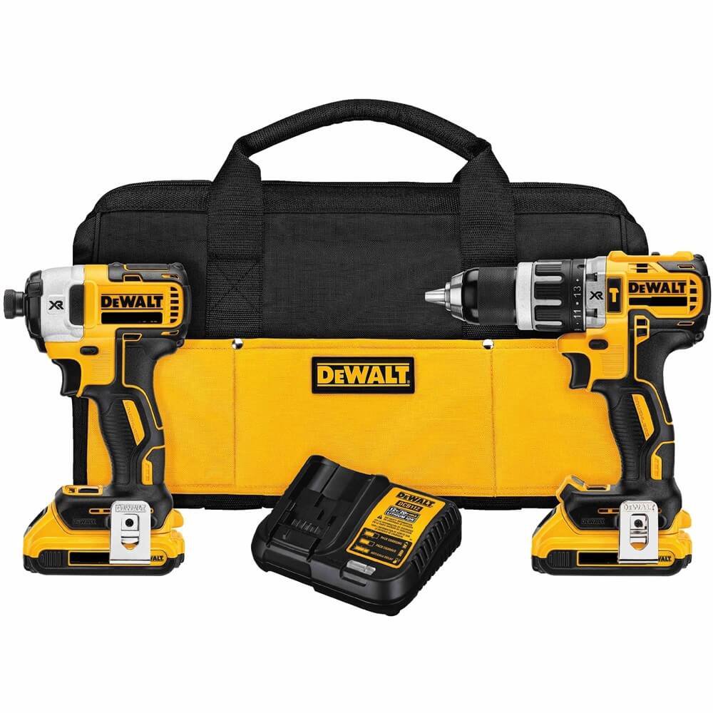 Set Dewalt DCK287D2 18V XR - Schlagschrauber + Hammerbohrer + Tasche + 2 LI-ION Akkus 2,0Ah