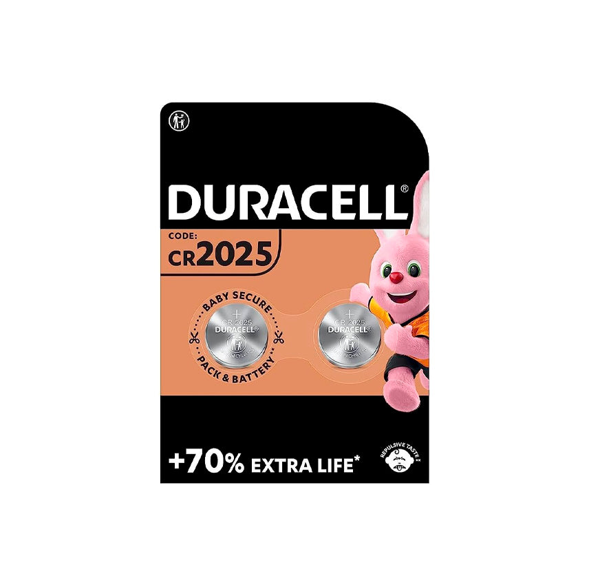 2er-Pack Duracell Plus Power CR2025 3-V-Lithium-Knopfzellen