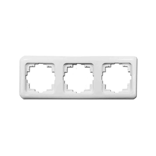 Einbaurahmen für 3 Elemente, Serie Term, Weiß, 220 x 80 mm, EDM 65322