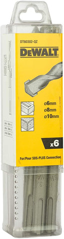 Juego de 6 brocas SDS-Plus Ø6-8-10mm Dewalt DT60302