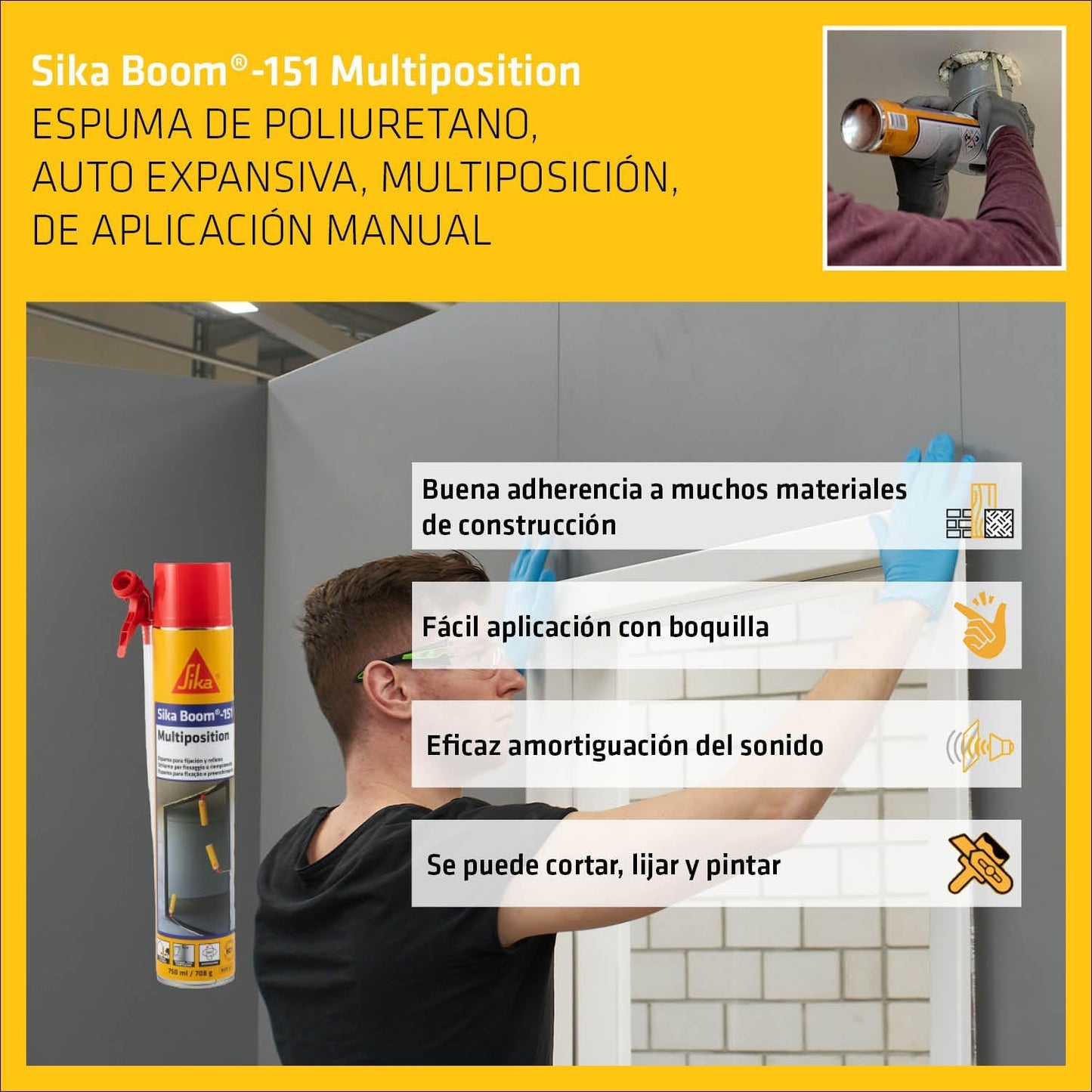 Sika Boom-151 Mehrpositions-Polyurethanschaum 750 ml