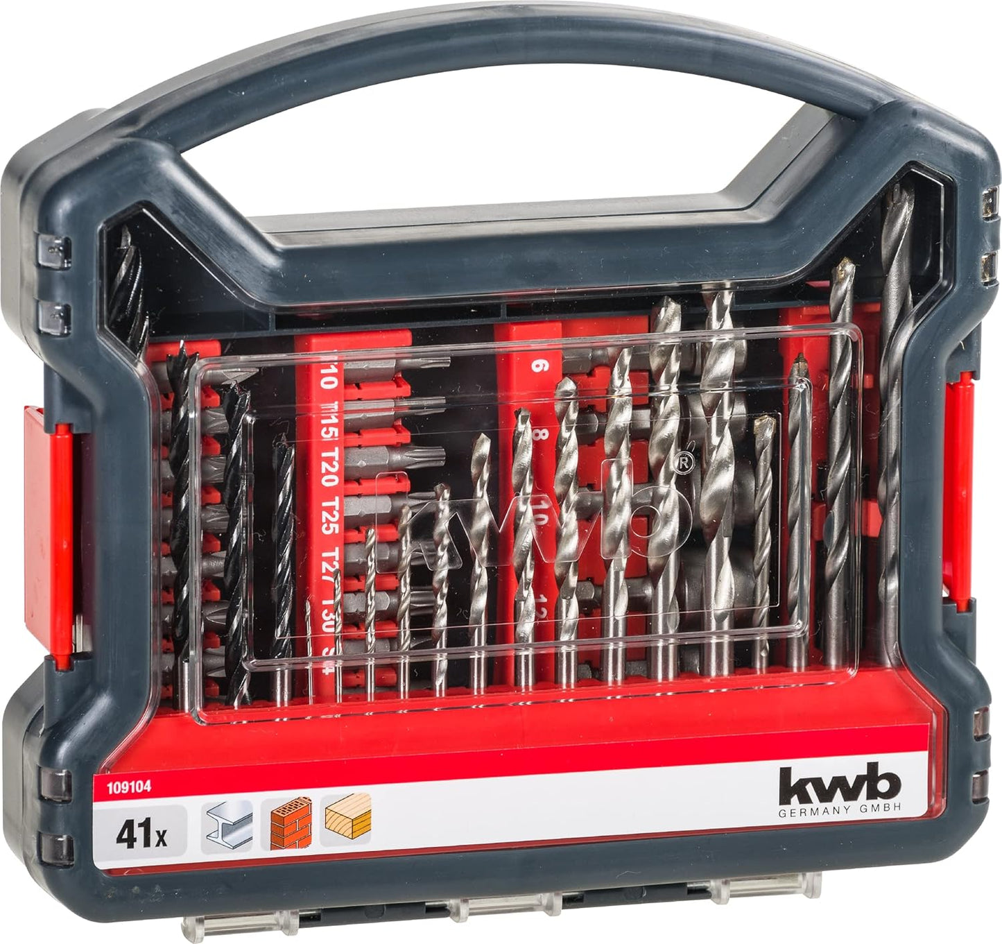 KWB 41-teiliges Metall-, Holz- und Steinbits und Bohrer-Set 49109104