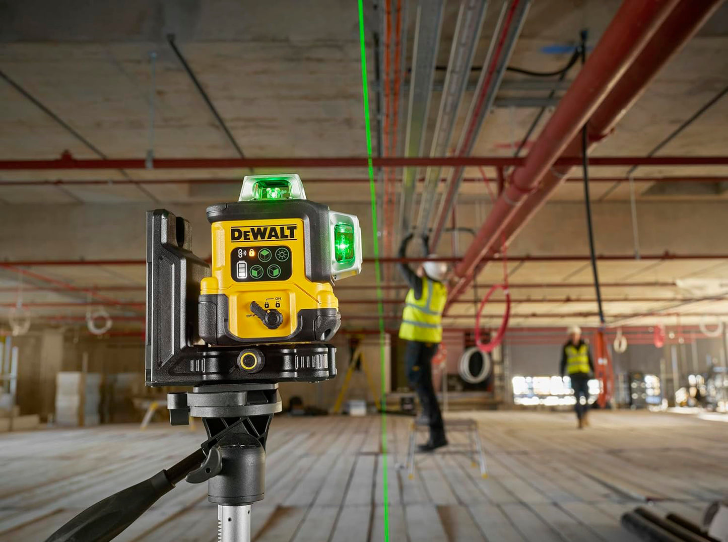 Selbstnivellierender USB-C-Laser, grün, 3 Linien, 360°, Dewalt DCLE14361GB