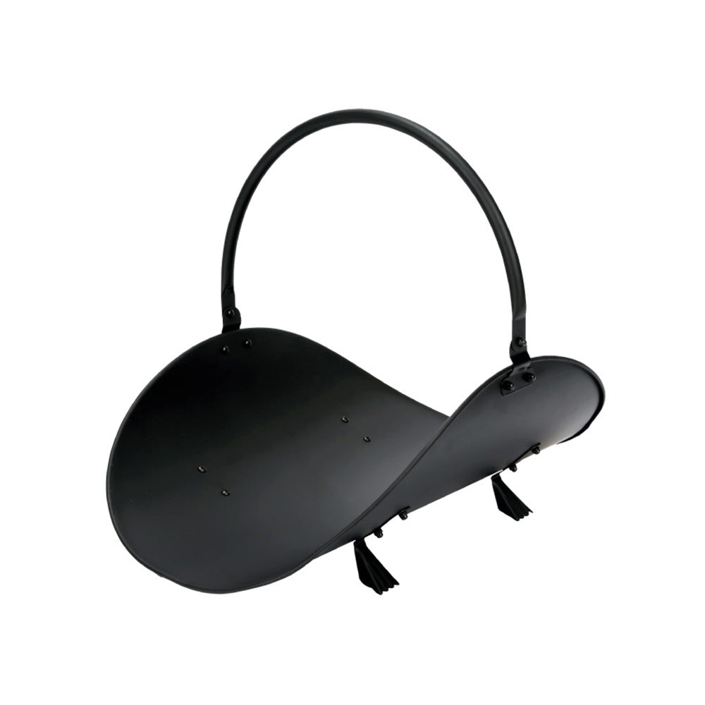 Metall-Holzkorb in Schwarz, 48x35x38cm, EDM