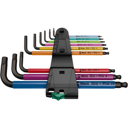 Metrischer Inbusschlüsselsatz 950/9 Hex-Plus Multicolour Wera