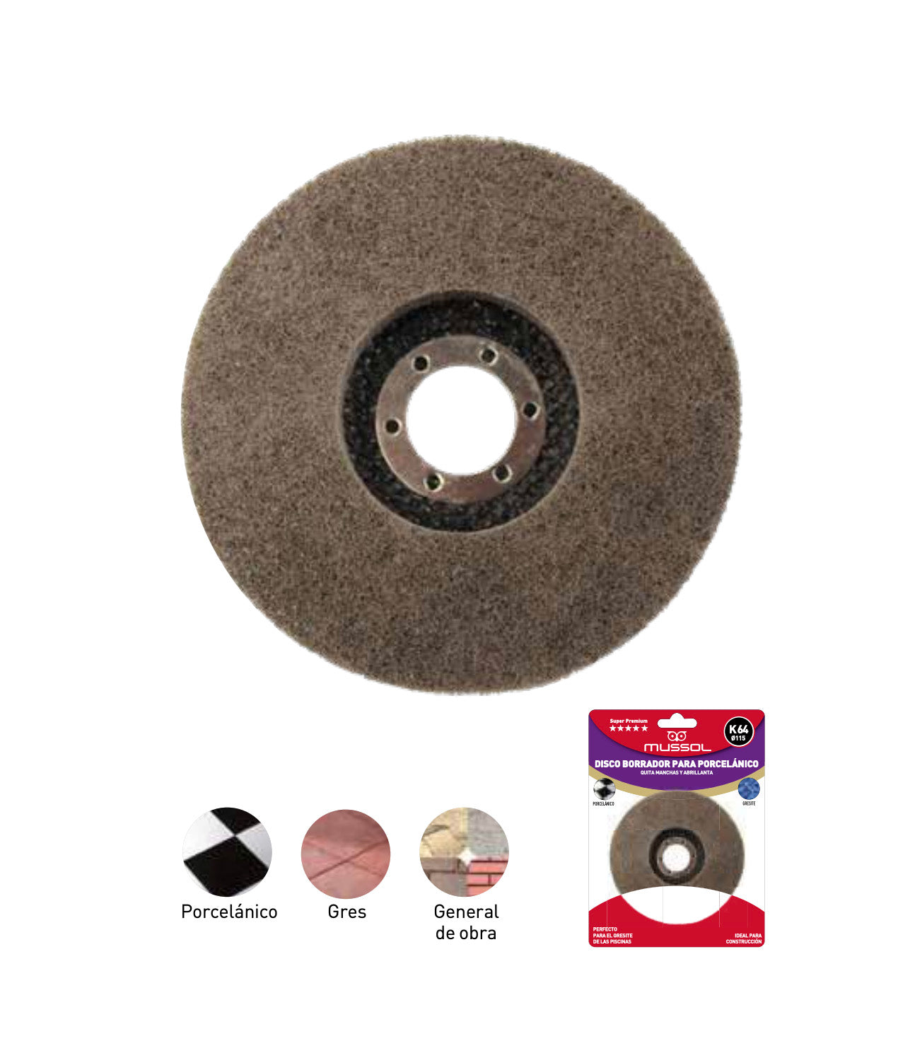 Schleifscheibe für Feinsteinzeug K64 115 mm Mussol