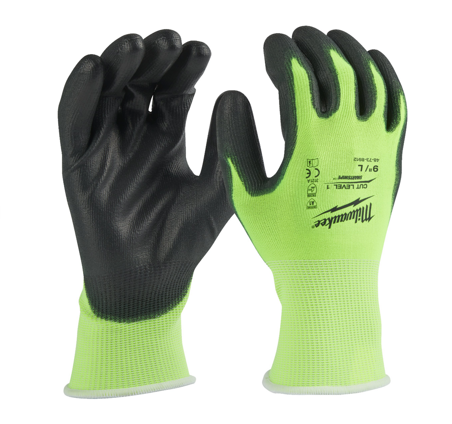 Milwaukee HI-VIS CUT Level A Schnitthandschuhe mit hoher Sichtbarkeit