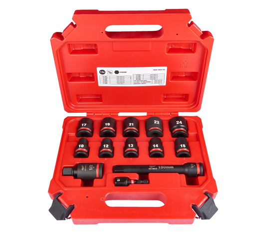 13-teiliges Set mit kurzen Schlagschraubendrehern 1/2" Milwaukee