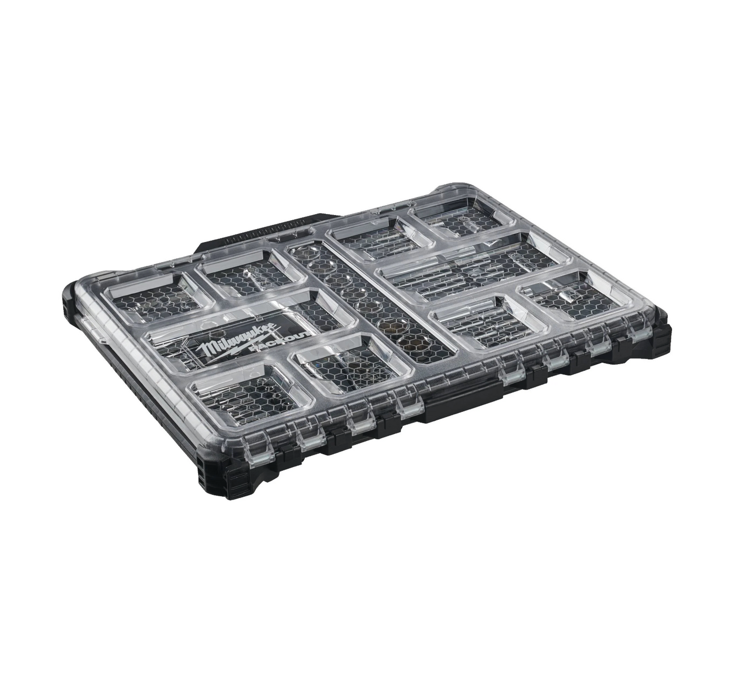 Milwaukee 63-teiliger Steckschlüsselsatz mit 1/4"- und 1/2"-Antriebsratsche und schlankem, kompaktem Organizer