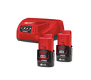 Set mit 2 Akkus (2 Ah) und Ladegerät Milwaukee M12 NRG-202