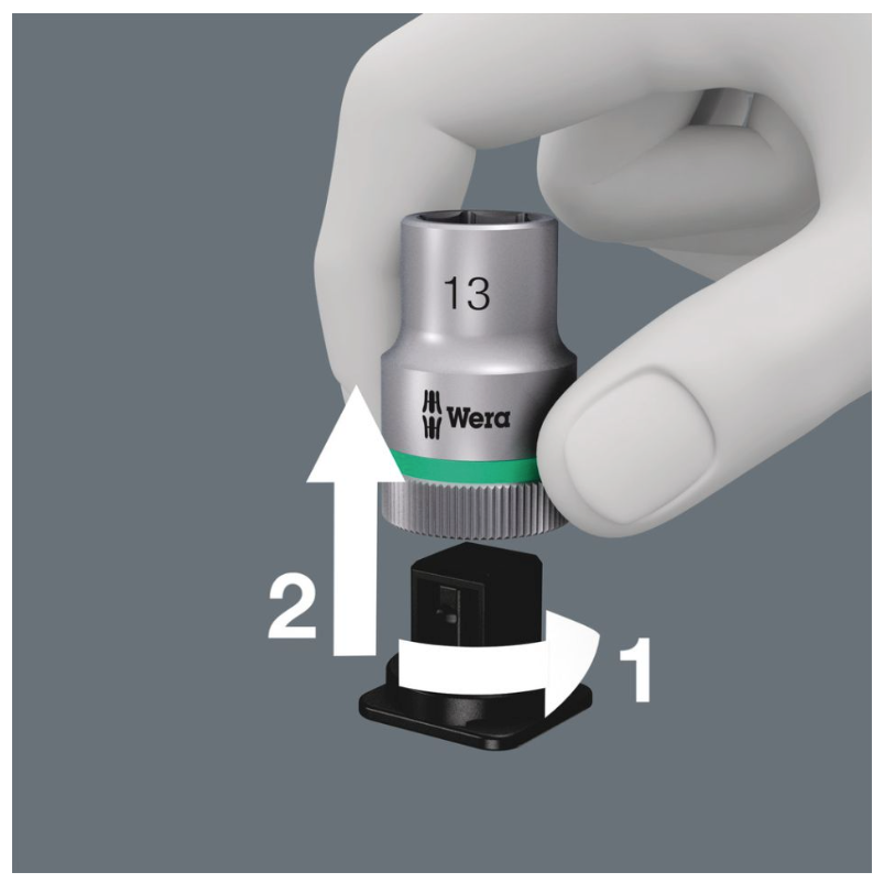 9-teiliges Zyklop-Sechskant-Steckschlüssel-Set mit Haltefunktion Wera 8740 C HF 1