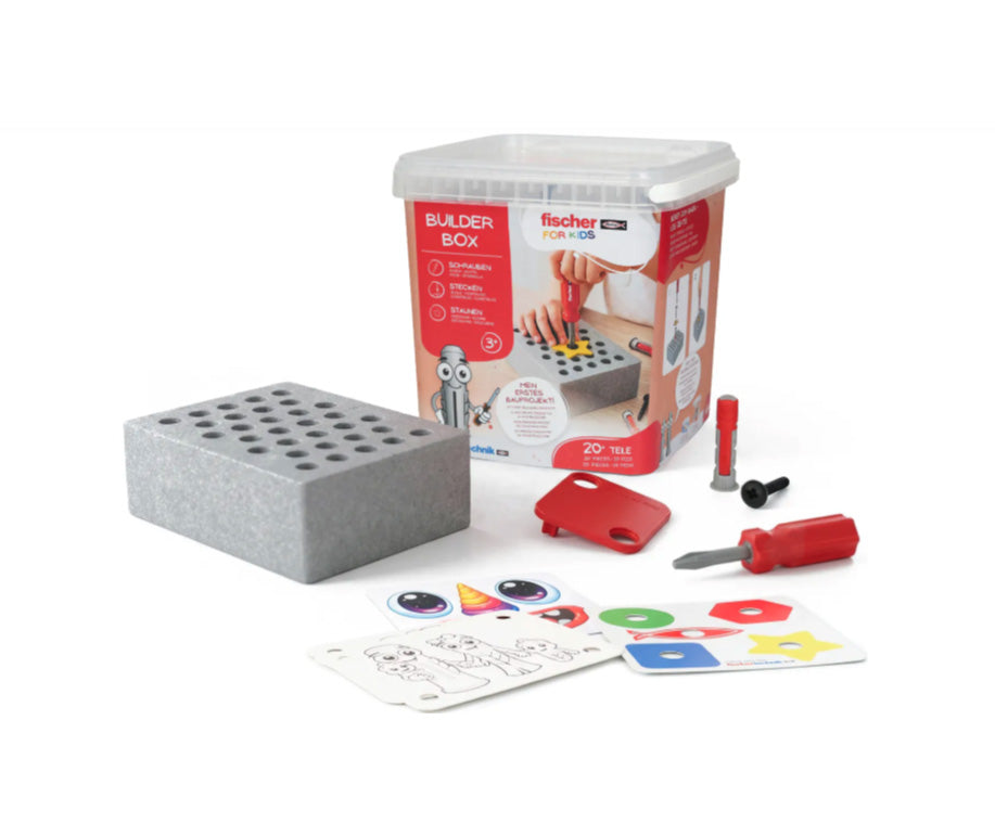 Fischer for Kids Bausatz zum Bauen und Schrauben für Kinder ab 3 Jahren Builder-Box 579435