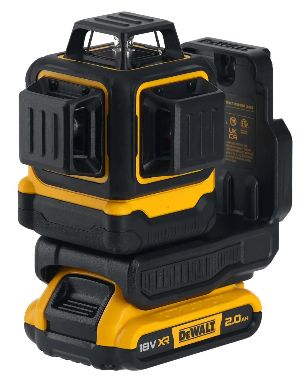 Grünes 3-Linien-360°-Laser-Nivelliergerät XR 18 V + XR 18 V Schlagbohrschrauber + 2 Akkus à 2 Ah + Ladegerät + Koffer, DeWalt DCLE34031N