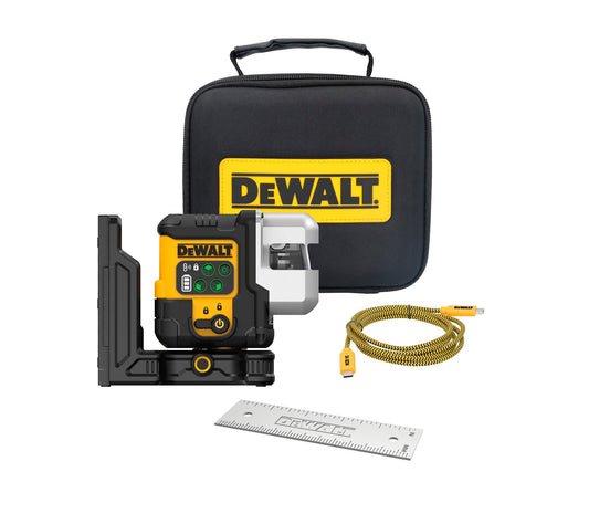 Selbstnivellierender Lasergrün USB-C mit 3 Linien 180º Dewalt DCLE14301GB