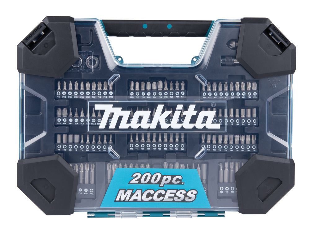 Koffer mit Bohrern und Schraubenbits Maccess (200 Stück) E-22610 Makita