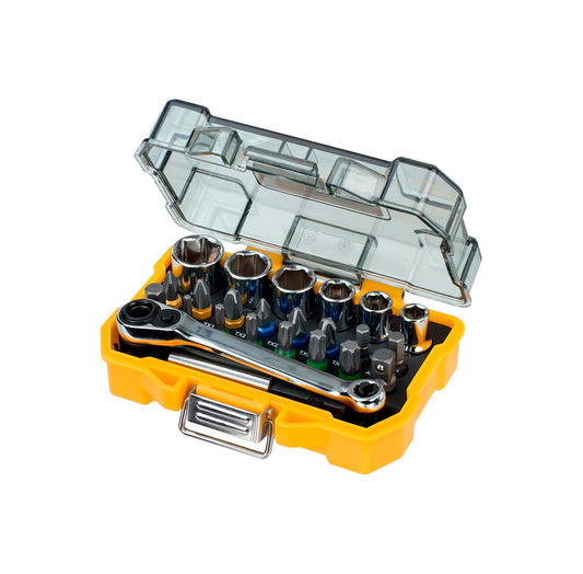 24-teiliges Set mit Steckschlüsseleinsätzen und Bits von Dewalt DT71516