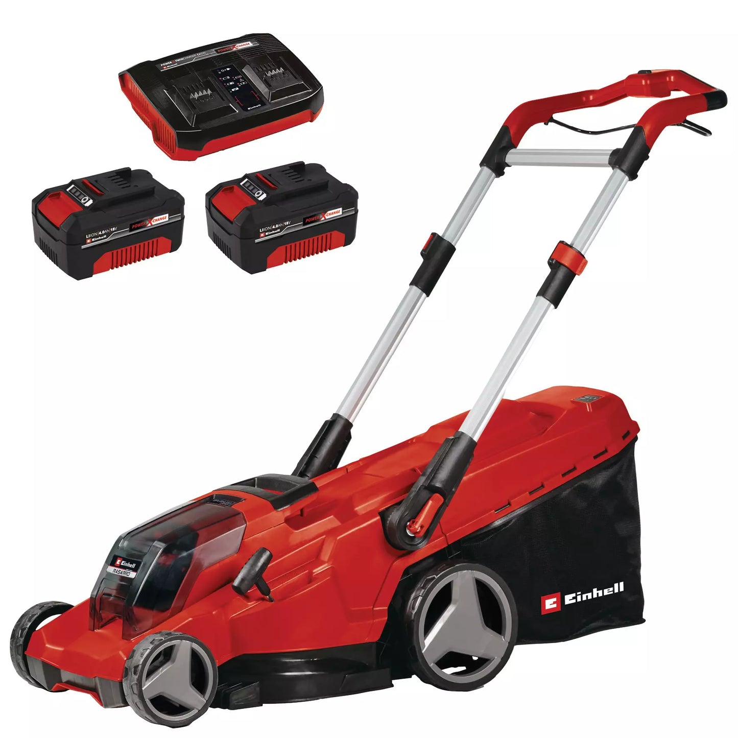 Cortacésped a batería con 2bat 4,0Ah + cargador doble RASARRO 36/42 Einhell