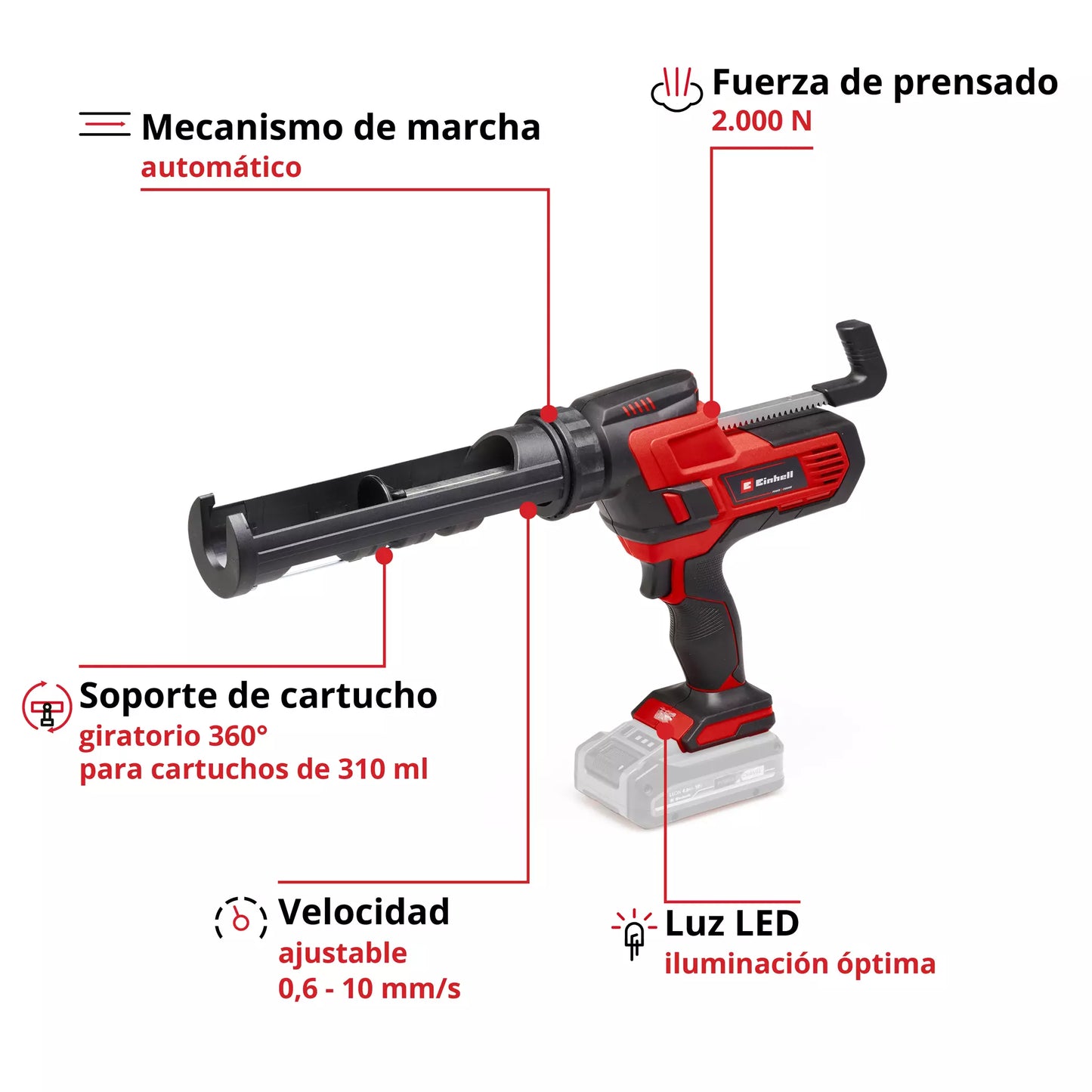 18-V-Silikonpistole 310 ml Einhell TE-SG 18/10 Li - Solo