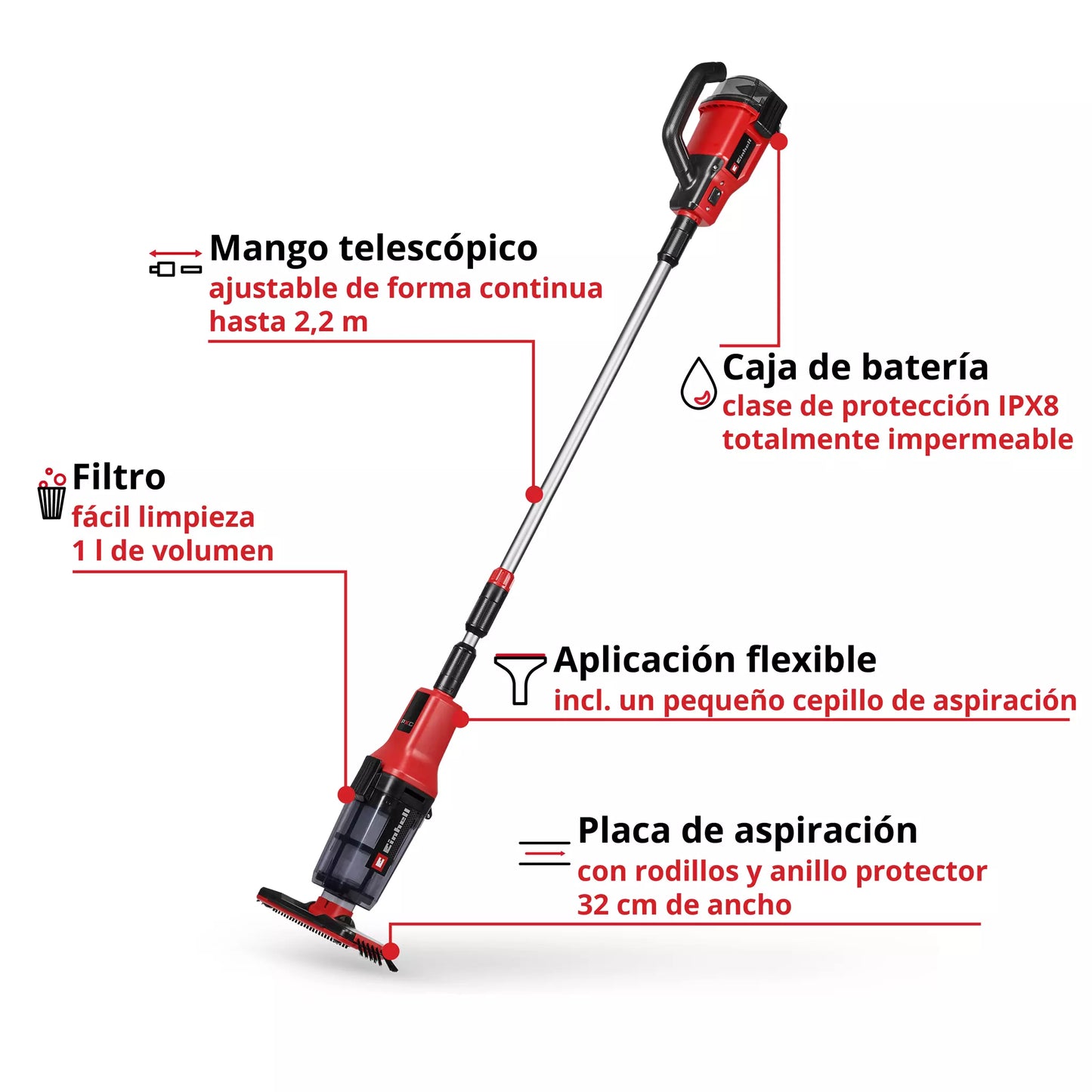 Einhell GE-PV 18/42 Li T-Solo Akku-Poolstaubsauger