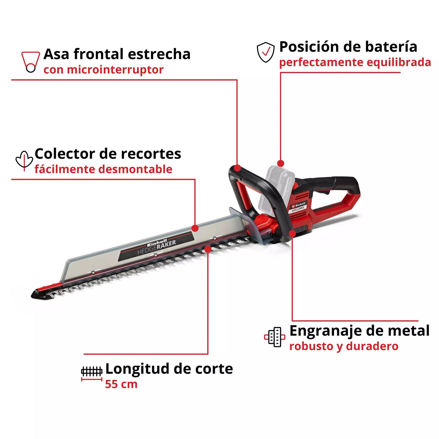 Cortasetos a batería ARCURRA 18/55 Einhell