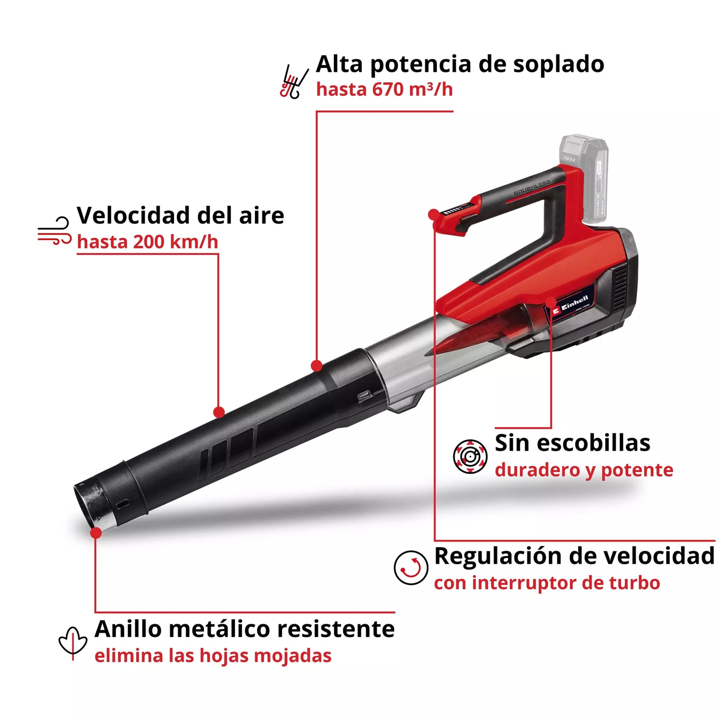 Einhell 36-V-Laubbläser 270 km/h GP-LB 36/270 Li E BL-Solo