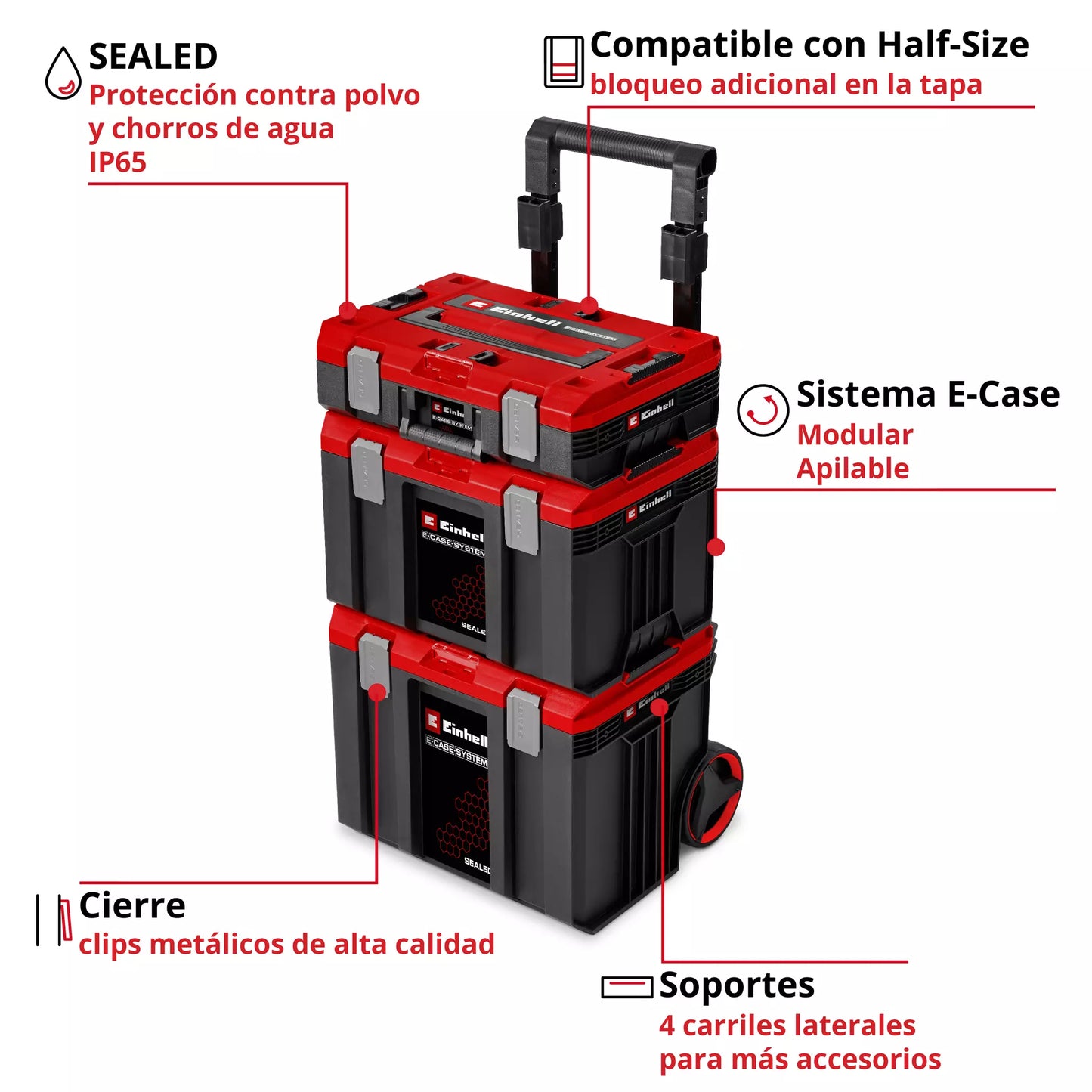 Einhell E-Case Rolling Workshop Sealed Wheeled Case System