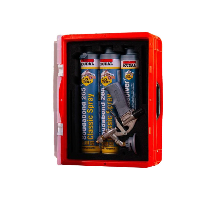 Set mit 5 Dosen Soudabond 265 Klebstoff + Pistole + Reiniger – Click&Spray-System von Soudal