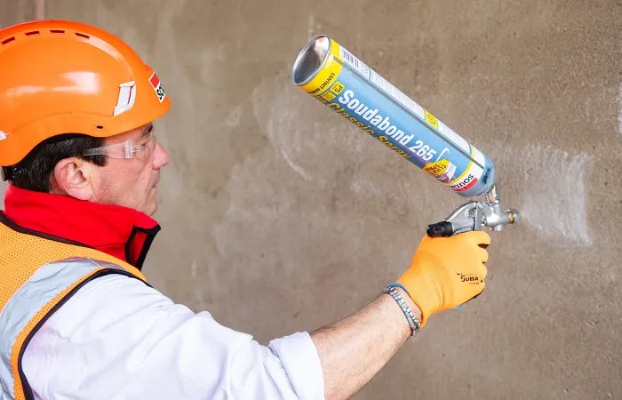 Set mit 5 Dosen Soudabond 265 Klebstoff + Pistole + Reiniger – Click&Spray-System von Soudal
