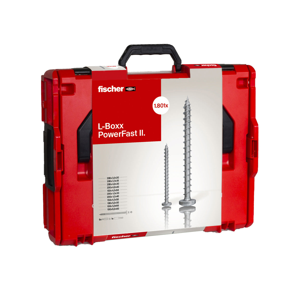 Kit PowerFast II L-BOXX 102 PH 1.800 Schrauben + ProfiBit-Set, 10-teilig, Fischer