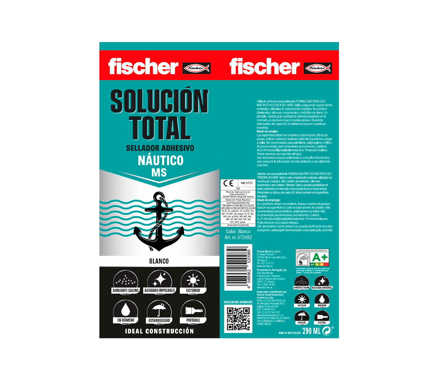Dichtstoff-Klebekartusche 290 ml Fischer MS Special Nautical