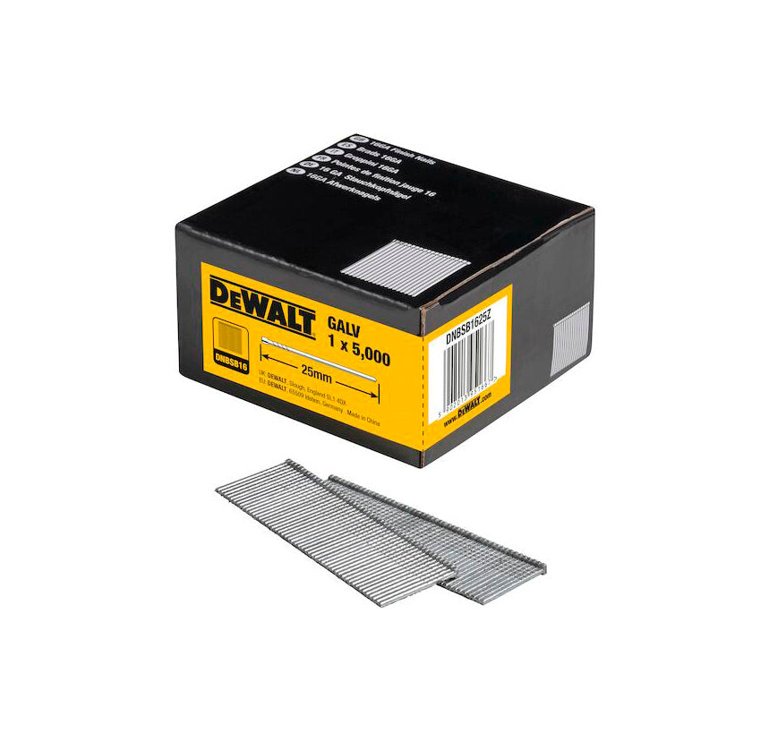 Schachtel mit 5000 verzinkten Nägeln 1,6 x 25 mm, Dewalt DNBSB1625Z