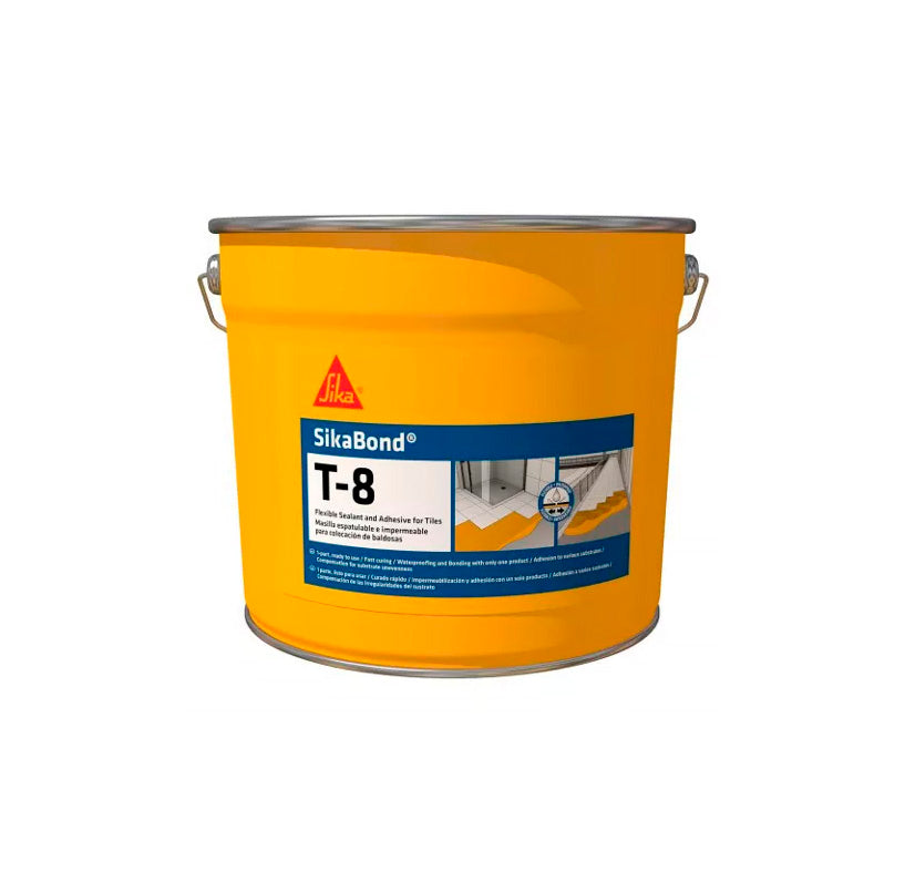 Elastischer und wasserdichter Klebstoff zum Verkleben von Fliesen, 10 l, SikaBond T-8