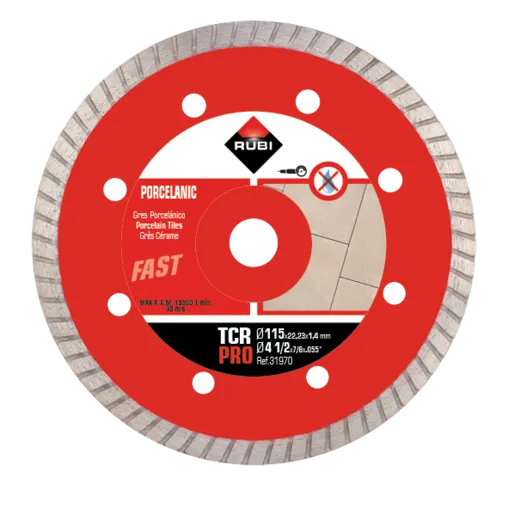 Diamantscheibe Porzellanfliese Turbo -TCR 115mm PRO Rubi
